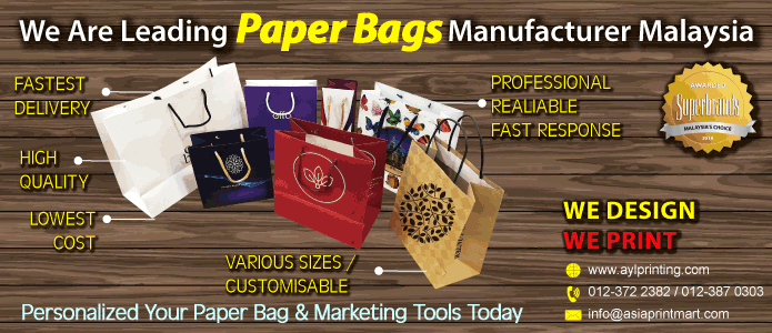 Shopping bags printing | Cheap shopping bags supplier | KL Paper bags printing | Paper bags printing company | Cetak Murah beg kertas